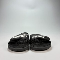 Puma Cool Cat V Black Slides Sandals Comfort Slip On Casual Shoes Youth Size 12