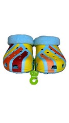 Crocs Classic Terry Cloth Clog Blue Multi Juniors Size J4 NEW Unisex