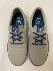 🔥 Big Kid Size 3 🔥 SPERRY Spinnaker Washable Sneaker Boat Shoe Grey Navy Blue