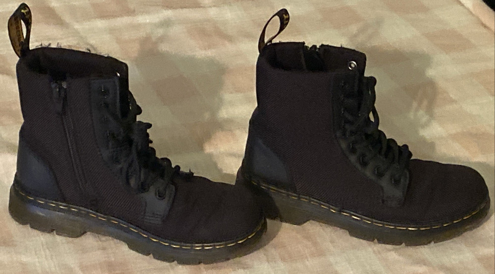 Dr. Martens Youth Combs Canvas/Leather Boot Sz 13 Black