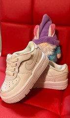 Nike Air Force 1 White Synthetic Leather Unisex Kids‘ Sneakers 6C