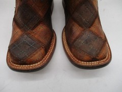 Texas Bunkhouse Handcrafted Leather Square Toe Kids Boots Size Mex 18