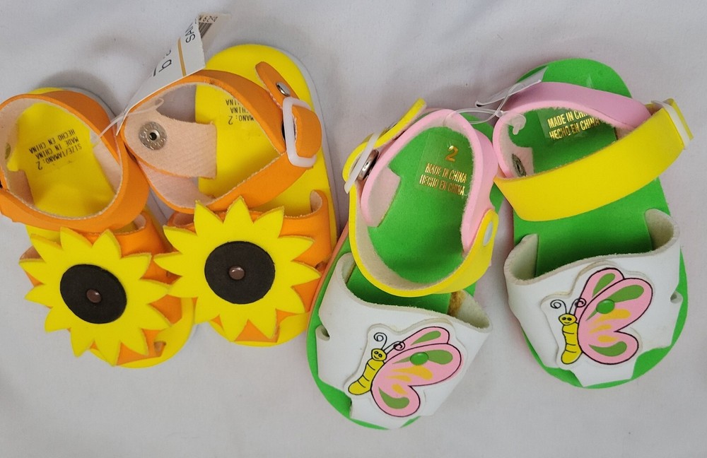 2 Pair Infant Child Sandles TKS Basics Size 2 New With Tags,Sears