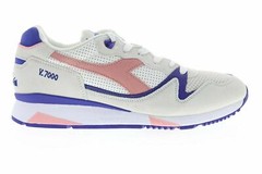 Diadora V7000 Premium Shoes, White and Blossom, Youth Size 4, UK 3.5, EUR 36