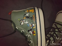 Zara Mickey Mouse White Canvas Hi Top Shoes Size 29 U.S. 5 boot Disney Minnie