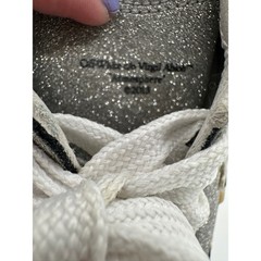 Off-White Kids Low Vulcanized Silver Glitter Sneakers Zip Tie Shoes