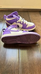 Size 2Y (Grade School) Air Jordan 1 Mid ‚White Purple‘ DQ8423‑511