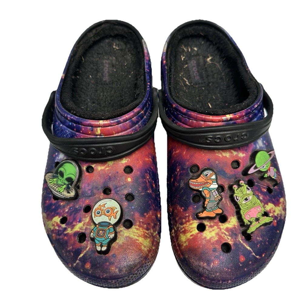 Crocs x Ron English Lined Clogs AREA 54 Aliens Universe Size J6 WELL WORN