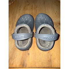Kids Crocs Classic Lined Clogs Charcoal Gray Size C7