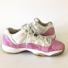 2013 Nike Air Jordan 11 XI Retro Low Pink Snakeskin White GS Sz 5.5Y 580521-108
