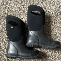 Bogs K York Solid Kids Rain Boots Black US 11 EU 27 Pull-On MPN 72601-001
