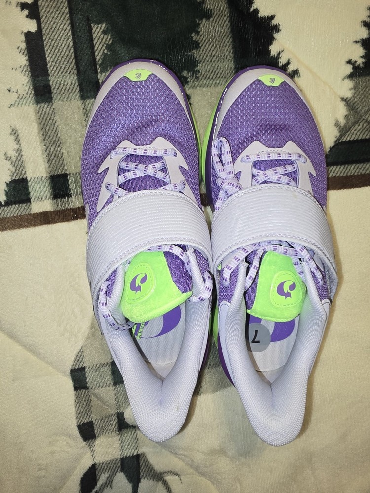 Under Armour Curry Flow Kids Athletic Sneakers Purple Green White Size 7