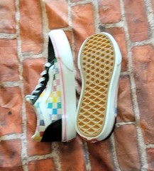 Vans Old Skool Kids Size 13 Rainbow Multi-Color Party Checkered Sneakers
