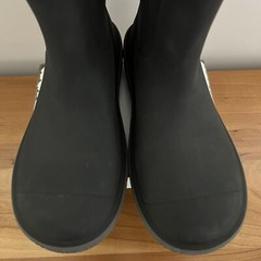 Kamik Riptide Waterproof Rain Boots, Black/Charcoal, Big Kids 4 M