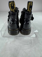 Dr. Martens Devon Bex Star Buckle Ankle Boots Kids 1 Black Leather Side Zipper