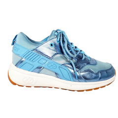 HEELYS ‘Force’ Blue Textile/Leather Lace Low Top Skating Shoes Unisex Youth 5