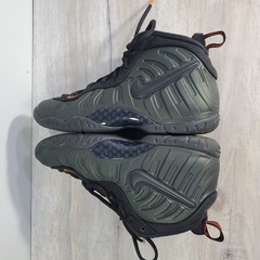 Nike Air Foamposite Pro Mid Sequoia Black Suede (644792-300) Shoes Size 6Y (GS)