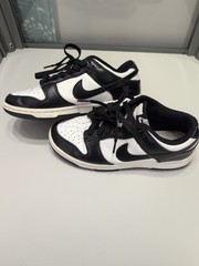 Nike Dunk Low Black White Unisex Kids Sneakers Lace Up Colorblock Low Top Size 6