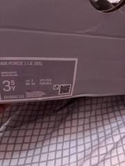 Nike Air Force 1 LE GS Custom Artwork White Red Brown Unisex Kids Sneakers 3.5Y