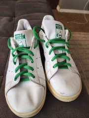 Adidas Stan Smith J OG Big Kids Size 5 Causal Retro Shoe White Green Sneaker