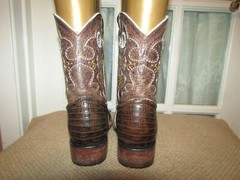Mexico Square Toe Cowboy Western Boots Brown Exotic Youth Kids size 1 Mex 21