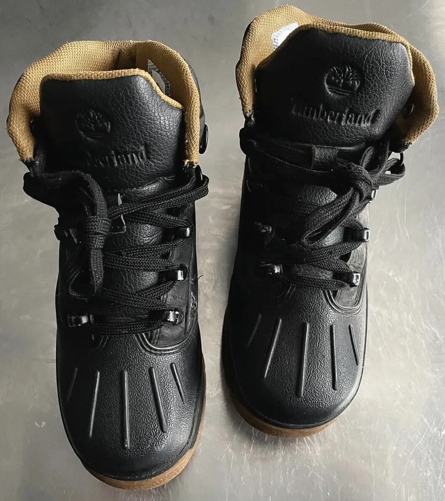 TIMBERLAND EURO TREKKER SHELL TOE DUCK BOOT BLACK/GUM (PS) SIZE 1.5Y (A1642)