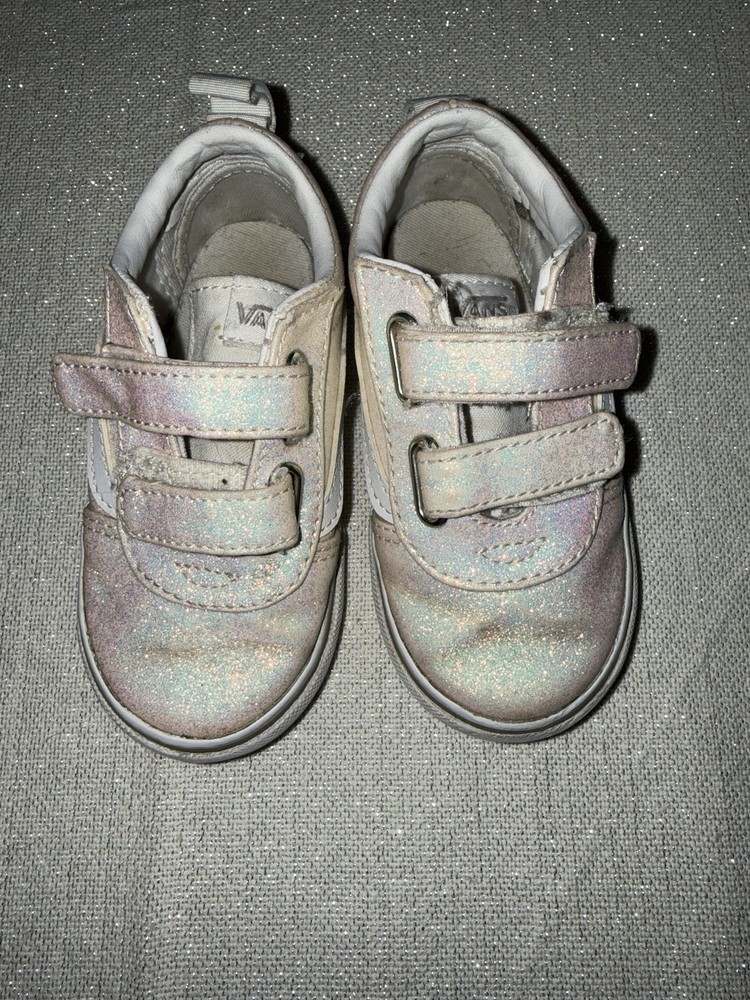 VANS Glitter Hook & Loop Low Top Sneakers – Multicolor White US 7