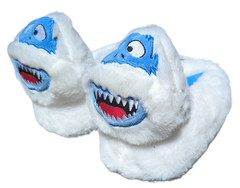 RUDOLPH Abominable Snowman Toddler SIZE 5-6 Slippers WHITE 3D head and face NEW