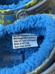 Crocs Kids Blue Green Grey Fleece Lined Shoes New Size C7 EU23-24