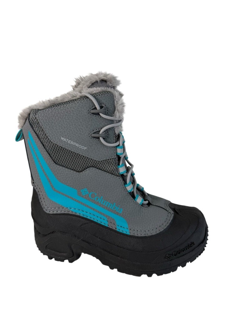 Columbia Youth Bugaboot Plus IV Omni-Heat Boot- Gray/blue Boys Size 1Y