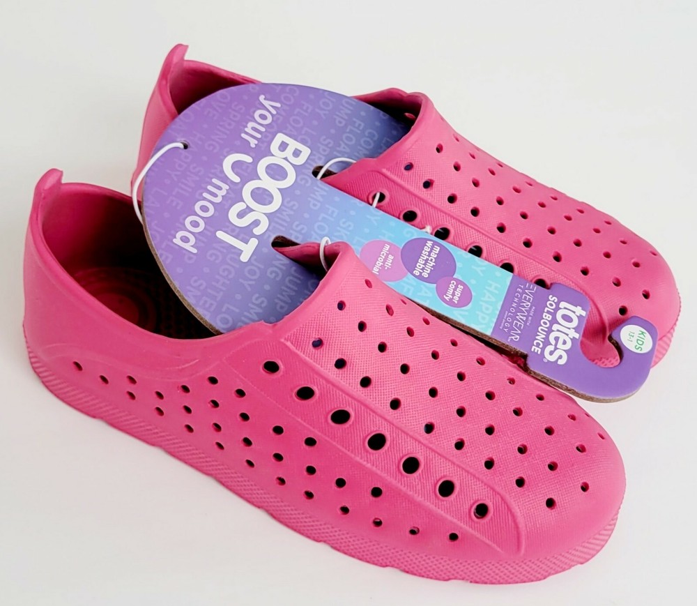 Totes Sol Bounce Toddler Pink Pull-On Clog Beach Water Sand Sandal Size 11-12 T