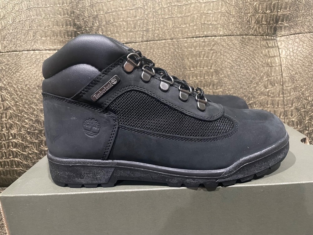 Timberland Big Kid Field Boot-TB0A1ACD Black Nubuck GS SZ 6 NEW