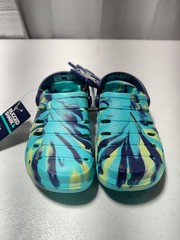 Rugged Shark Clogs Toddler Size 10 Blue/ Green Tie Dye