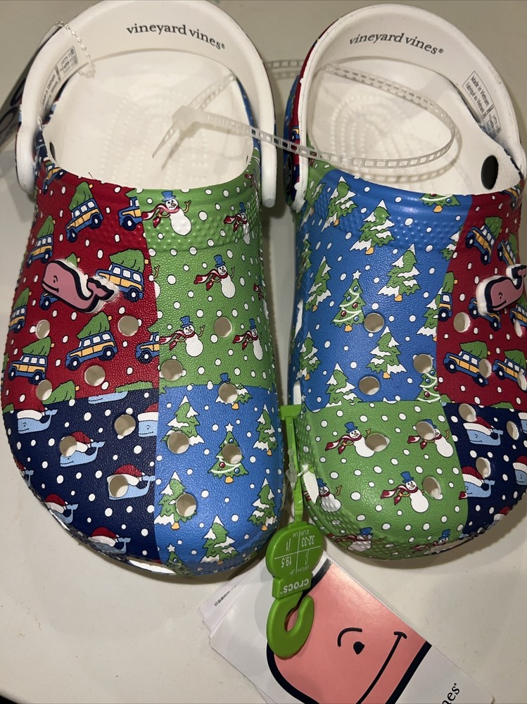 Christmas Crocs Vineyard Vines Holiday Winter Size 1J