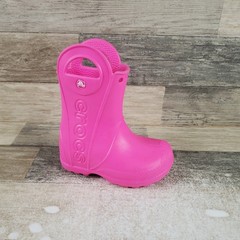 Crocs Wellies Handle It Rain Kids Boot Sz 7 Pink Crush Comfort Waterproof