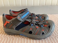 NEW Merrell Hydro Hiker Sandals Big Kid Boys US 1 Grey Blue Water Hiking Leather