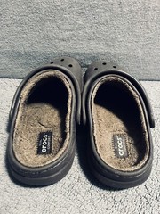 Crocs Classic 203506 Brown Fur Lined Clogs Dual Comfort Child Sz 11C *GR8 Shape*