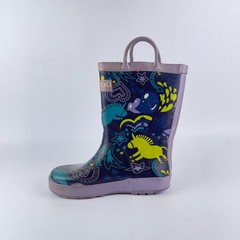 Oaki Rain Boots Toddlers 11 Multi Printed Lightweight Waterproof Easy-On Handles