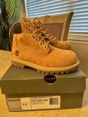 Timberland Waterproof Nubuck Bootie TB012809 Wheat Lace Up Size 11 Kids