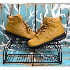 New Nike Manoa LTR Boots Shoes (PS) BQ5373-700 Wheat/Black Youth Size 3Y/W4.5
