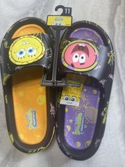 SpongeBob SquarePants Kids Slide Sandals SpongeBob & Patrick US 11 Black Multi
