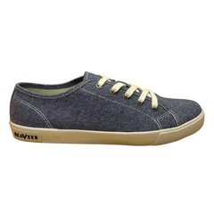 SeaVees Big Kids Blue Cotton Chambray Lace-Up Monterey Kids Sneakers Size 5Y