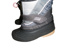 BUSTER BROWN CHILL CHASERS GRAY BLCK PINK RAIN SNOW DUCK STYLE BOOTS / LINERS 10