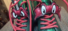Dr. Martens x TMNT Raphael Kids Ankle Combat Boots Leather Green/Black/Red US 2