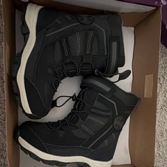 Totes Kids Sage Black Snow Boots Unisex Youth US 2 M Lace-Up Mid Top