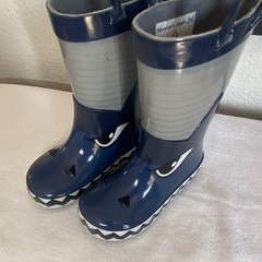 Member’s Mark Shark Waterproof Kids Rain Boots Blue Gray Rubber US 7/8