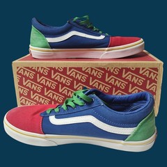 VANS OFF THE WALL Classic 500714 Blue Green Red White MEN’S 7 / WOMEN’S 8.5 box