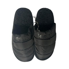 Bench Juniors Kid’s Black Puffer Slippers Sherpa Quilted Slide FiberFill (S03)