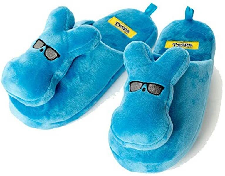 Peeps Candy Blue Plush Bunny Youth Slippers Small Medium Large Basket Filler