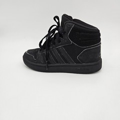 Adidas Hoops 2.0 Kid’s Size 13 Core Black Mid Top Shoes 7602 Sneakers FW7602